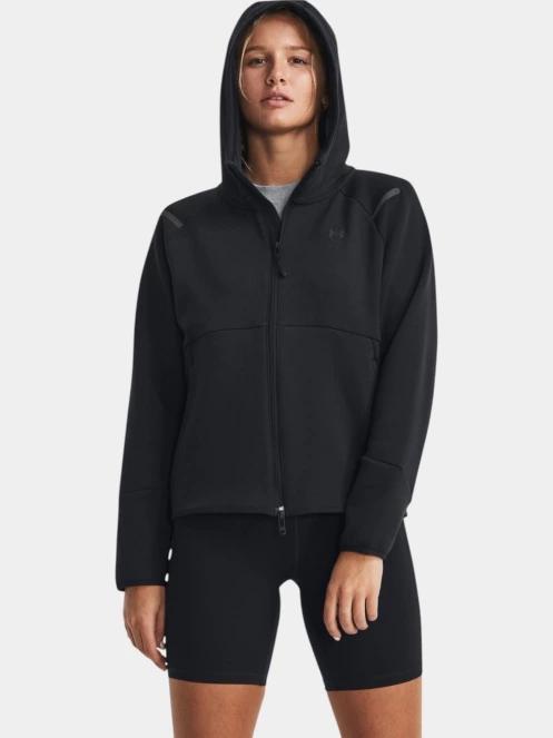 pulover cu gluga pt. femei Under Armour Unstoppable Fleece FZ negru 2