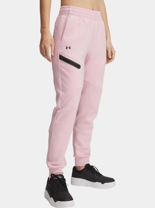 pantaloni de sport pt. femei Under Armour Unstoppable FLC Jogger roz 2