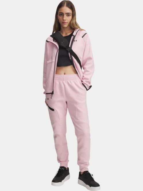 pantaloni de sport pt. femei Under Armour Unstoppable FLC Jogger roz 4