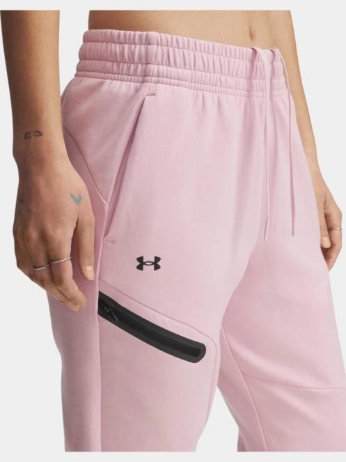 pantaloni de sport pt. femei Under Armour Unstoppable FLC Jogger roz 6