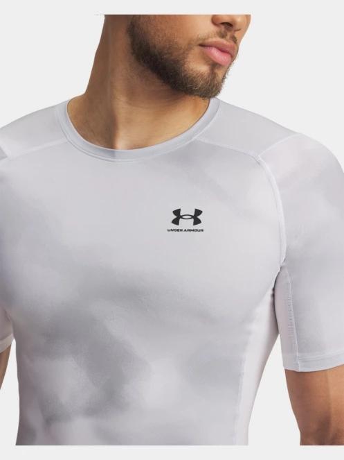 tricou pentru sport, cu maneci scurte pt. barbati Under Armour UA HG Armour Printed SS gri 4