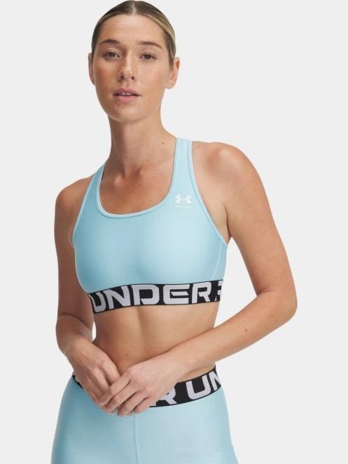 sutien pentru sport pt. femei Under Armour UA HG Mid Branded albastru deschis 2