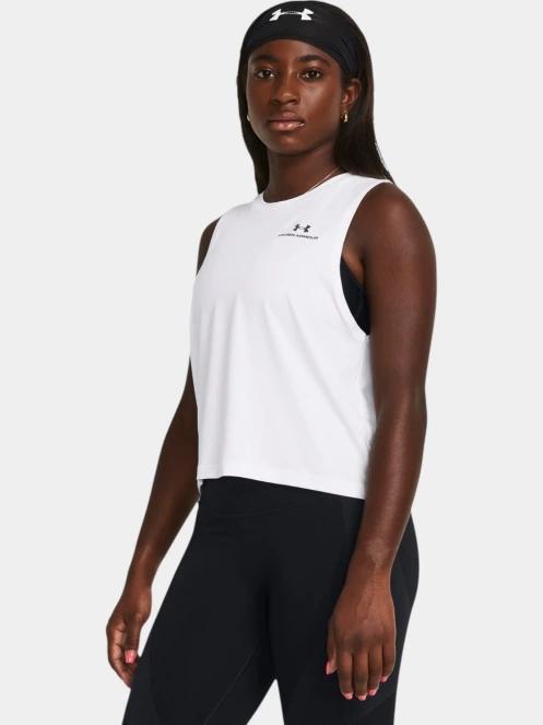 tricou de sport fara maneci pt. femei Under Armour Vanish Energy Crop Tank alb 2