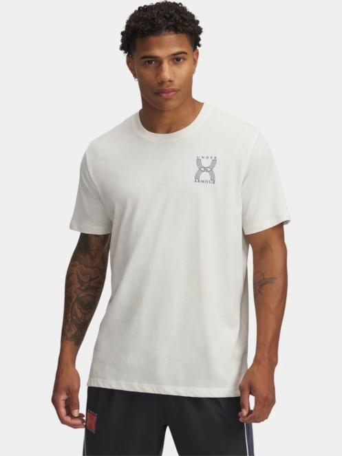tricou pentru sport, cu maneci scurte pt. barbati Under Armour UA Run 96 Shortsleeve alb 2