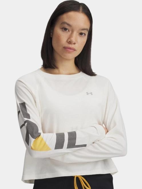 tricou cu maneci lungi, pentru sport pt. femei Under Armour UA Trail Run Graphic LS nisip 2