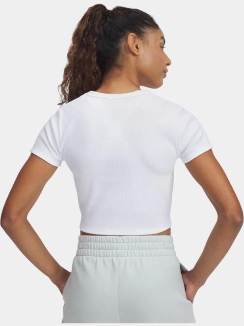 crop top pt. femei Under Armour UA Rival Rib Baby Tee alb 3