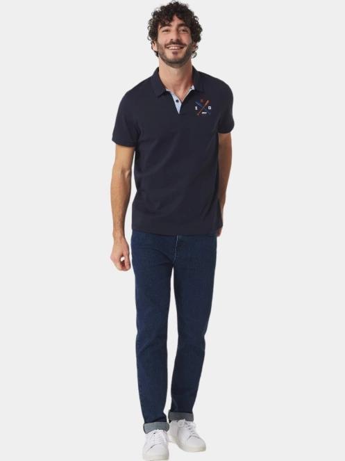 tricou cu guler pt. barbati TBS Voldepol albastru inchis 4