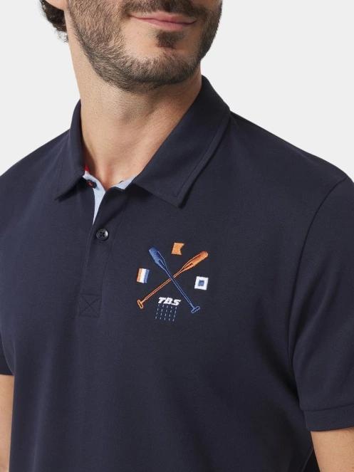 tricou cu guler pt. barbati TBS Voldepol albastru inchis 5