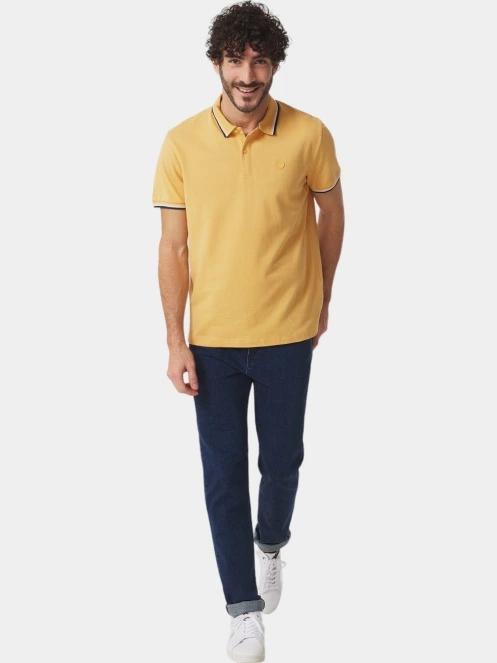 tricou cu guler pt. barbati TBS Yvanepol galben 4
