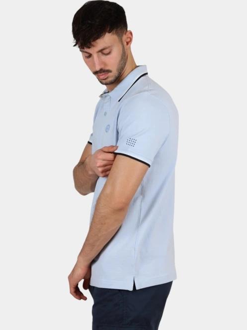 tricou cu guler pt. barbati TBS Yvanepol albastru deschis 3
