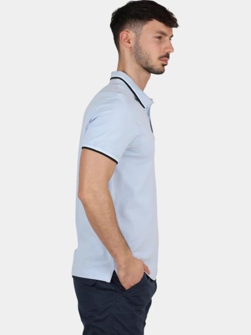 tricou cu guler pt. barbati TBS Yvanepol albastru deschis 5