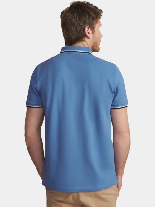 tricou cu guler pt. barbati TBS Yvanepol albastru 3