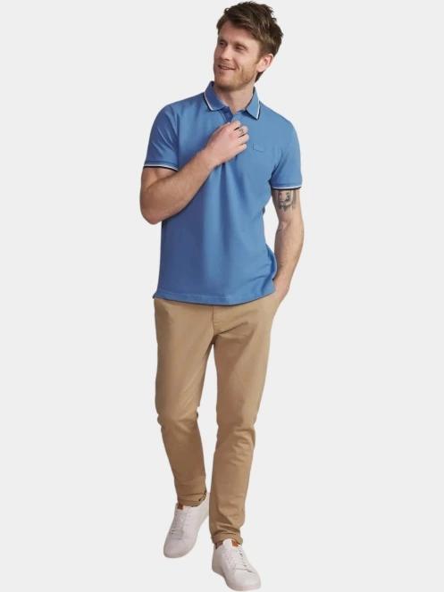 tricou cu guler pt. barbati TBS Yvanepol albastru 4