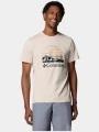 tricou cu maneci scurte pt. barbati Columbia Path Lake Graphic Tee II nisip 1