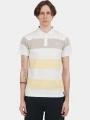 tricou cu guler pt. barbati Fundango Incognito Stripe Poloshirt galben 1