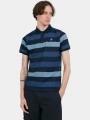 tricou cu guler pt. barbati Fundango Incognito Stripe Poloshirt albastru inchis 1