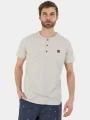 tricou cu maneci scurte pt. barbati Fundango Phase Henley T-shirt nisip 1