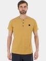 tricou cu maneci scurte pt. barbati Fundango Phase Henley T-shirt galben 1