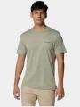 tricou pentru sport, cu maneci scurte pt. barbati Columbia Kwick Hike Back Graphic SS Tee verde 1