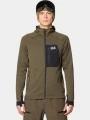 pulover polar pt. barbati Mountain Hardwear Polartec Power Grid Full Zip Hoody oliv 1