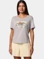 tricou cu maneci scurte pt. femei Columbia Ruby Springs Graphic Scoop Neck Short Sleeve Shirt gri 1