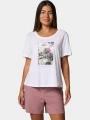 tricou cu maneci scurte pt. femei Columbia Ruby Springs Graphic Scoop Neck Short Sleeve Shirt alb 1