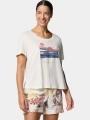tricou cu maneci scurte pt. femei Columbia Ruby Springs Graphic Scoop Neck Short Sleeve Shirt alb 1