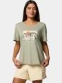tricou cu maneci scurte pt. femei Columbia Ruby Springs Graphic Scoop Neck Short Sleeve Shirt verde 1