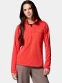 pulover polar pt. femei Columbia Essential Hike Grid Fleece Half Zip rosu 1