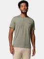tricou pentru sport, cu maneci scurte pt. barbati Columbia Parsons Point Short Sleeve Logo Tee verde inchis 1