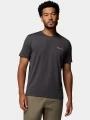 tricou pentru sport, cu maneci scurte pt. barbati Columbia Parsons Point  Short Sleeve Logo Tee negru 1