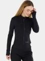 tricou cu maneci lungi, pentru sport pt. femei Fundango Flow Thermo Zip Up negru 1