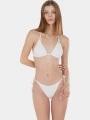 sutien bikini pt. femei Fundango Innisfil Triangle Jacquard Top alb 1