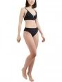 chiloti bikini pt. femei Fundango Sahara Mid Waist Full Bottoms negru 1