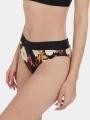 chiloti bikini pt. femei Fundango Sahara Mid Waist Full Bottom negru 1