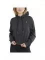 pulover cu gluga pt. femei Fundango Draug Crop Hoodie gri 1