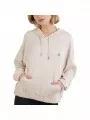 pulover cu gluga pt. femei Fundango Echo Loose Hoodie nisip 1