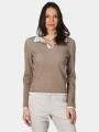 tricou cu maneci lungi si guler pt. femei Luhta Luhta Inkarila maro 1