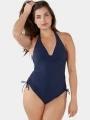costum de baie pt. femei Barts Solid Halter One Piece albastru inchis 1
