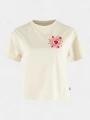 crop top pt. femei Fjallraven Fjällblomster Logo T-shirt W alb 1