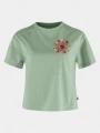 crop top pt. femei Fjallraven Fjällblomster Logo T-shirt W verde 1