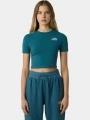 crop top pt. femei The North Face W Ss Essential Cropped Slim Tee albastru 1
