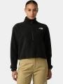 pulover polar pt. femei The North Face W Glacier Fleece 1/2 Zip Short Jacket negru 1