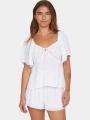 tricou cu maneci scurte pt. femei O'Neill Hughes Woven Top alb 1