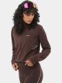 pulover crop pt. femei Salomon Sense Aero Hybrid Cropped maro 1